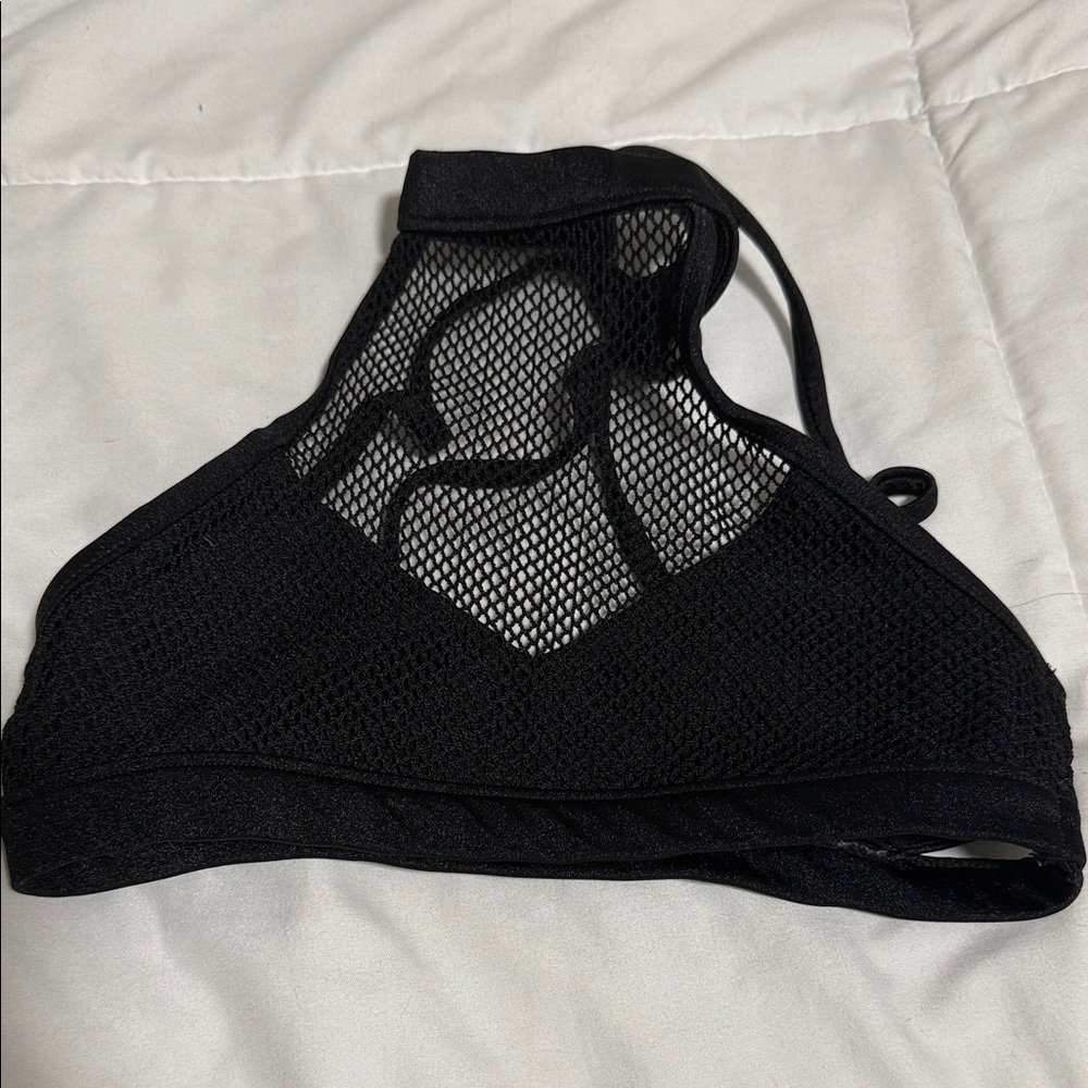 Kids Black Mesh Sports Bra